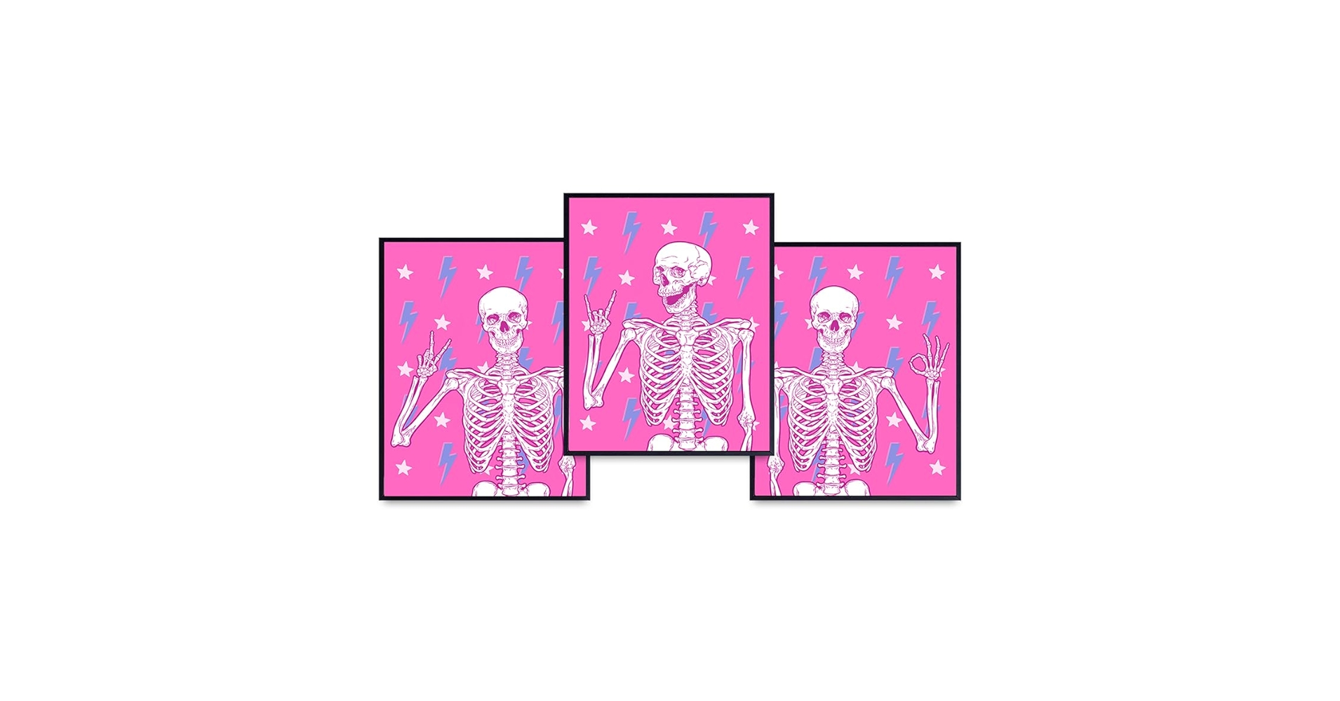 Amazon.com: YELLOWBIRD ART & DESIGN Skeleton Wall Art